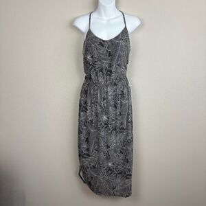 Prana Ayla Dress in Gray Leaf Pattern - Size Medium